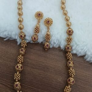 Antique PINK STONES beads chain