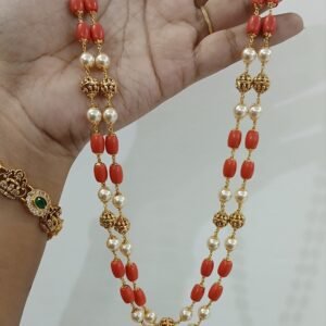 Real coral gold copy chain