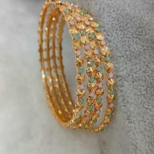 Multi pastel stone bangles (set of 4)