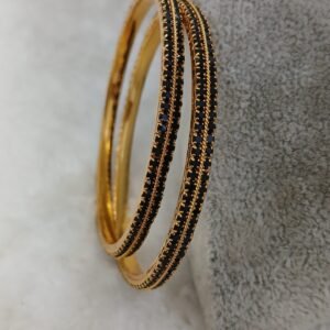 Black stone bangles (set of 2)