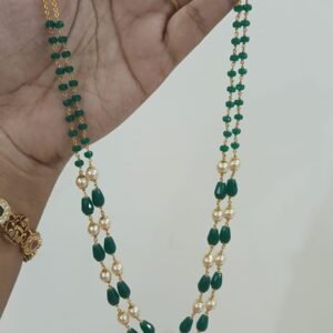 Double Line Green Beads Chain