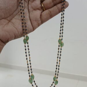 Double line real black diamonds chain