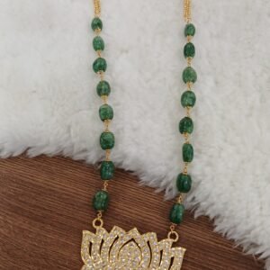 Real beads chain with Lotus pendant