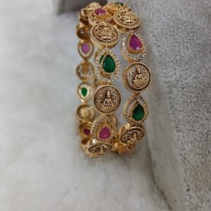 Multi stone lakshmi bangles