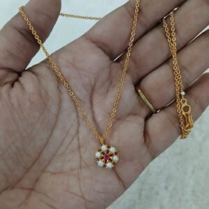 PEARL WITH PINK flower chain