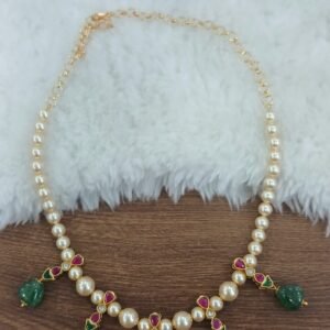 Real beads with jadau pendants