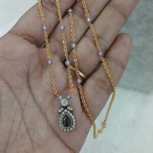 Violet pendant with CZ chain