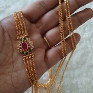 Multi stone pendant with chandraharam