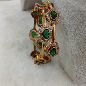 GREEN stone bangles
