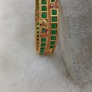 Green Stone bangles (set of 2)