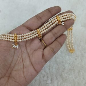 Swarouski chocker with rice pearl hangings
