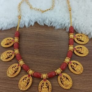 Real coral Lakshmi chain
