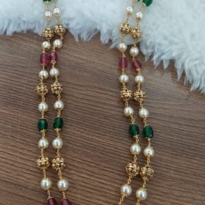 OVAL CZ & swarouski double line chain