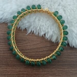 GREEN beads bangle