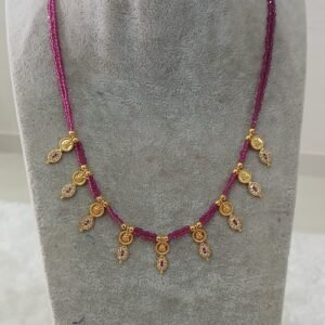 PINK spinel Lakshmi kasu chain