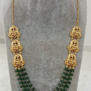 Lakshmi haarm with green beads