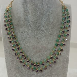 Emerald beads step chain
