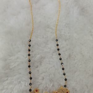 Balaji namam pendant with 3mm black diamonds ( 21 inches )