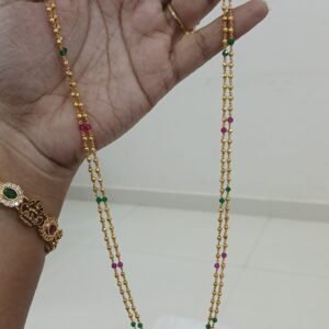 Double line gold kattu balls with kattu theega and real manulu
