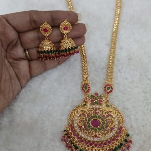 Peacock pendant set with earrings