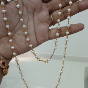 Fresh water real pearl chain with Micropolish ( 26 inches )
