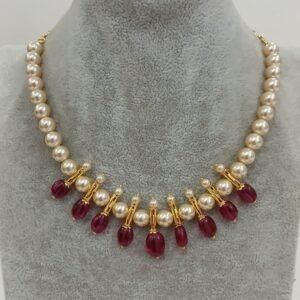 Real ruby & swarouski chain