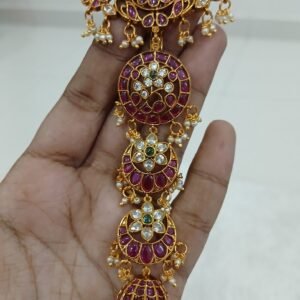 Ruby stone hair pin ( 5 Inches long )