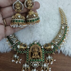 Green Kundan set