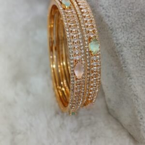 Oval pastel stones with CZ