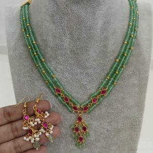 Jadau beads set with earrings