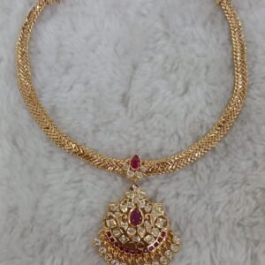PINK stone pendant with Naan chain