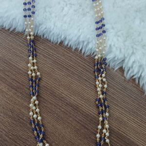 Blue onyx & swarouski 3 lines