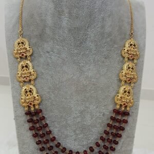 Red beads with Lakshmi Pendants