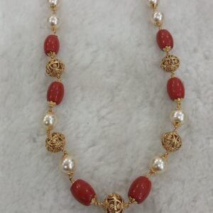 8mm Swarosuki with Coral & Nakshi balls ( Kattu theega )