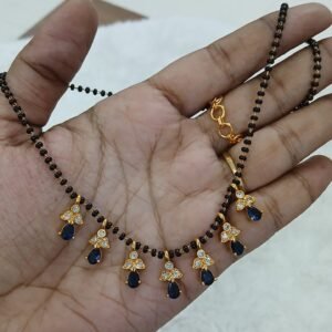 BLUE flower stone blackbeads