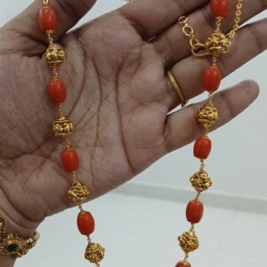 Oval coral with mango nakshi design