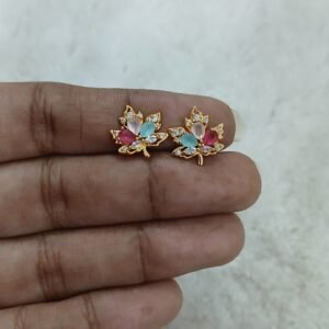 Leaf with pastel stones