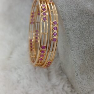 Simple pink stone bangles