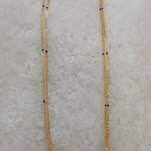 Long chandraharam with gold copy stone pendant
