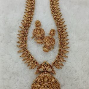 Peacock nakshi with stones 
(LONG)