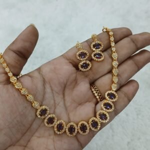 AMYTHIST simple oval stone set