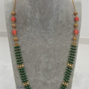Real coral & Emerald kattu theega step chain