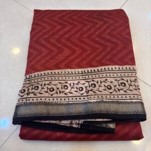 Maroon half & half pattern