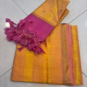 Yellow & Pink with zari border