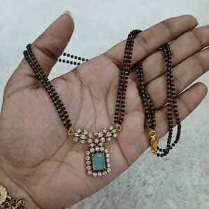 Sea Green Victorian pendant with blackbeads