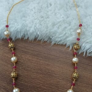 Simple Chetan ruby & nakshi balls chain
