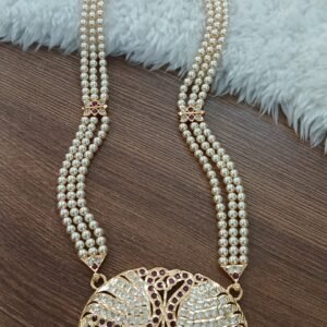 Long Raani haaram with Big size oval Micropolish pendant