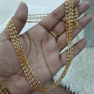 5 Lines Pearl & gold balls Micropolish chain