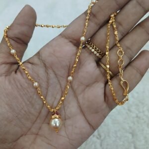 Kundan swarouski drop with palakasari chain