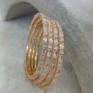 Pastel stones with glass cut (set of 4)
